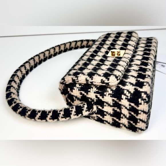 Anine Bing Nico Bag Houndstooth Tweed Top Handle Shoulder Bag NWT - Picture 7 of 11